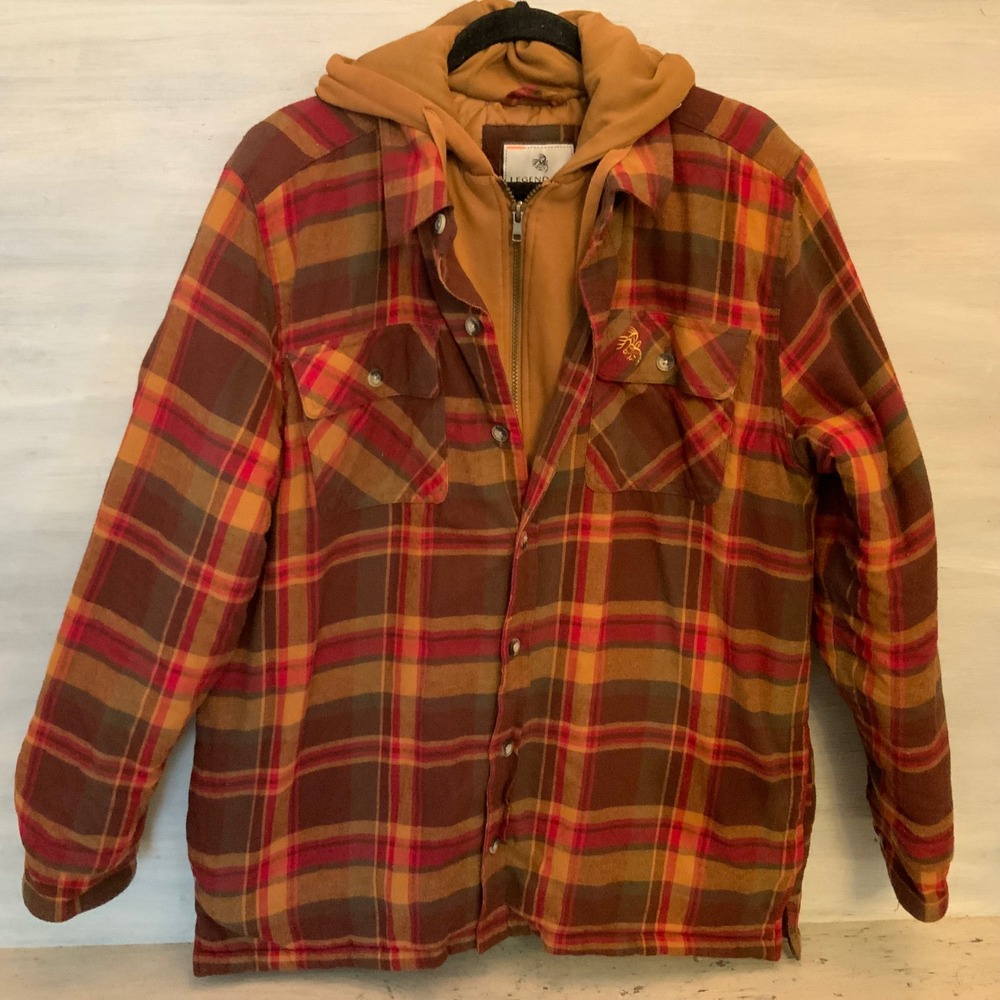 Legendary Whitetails "Maplewood" Plaid Flannel Dual Layer Shirt Jacket XLT GC